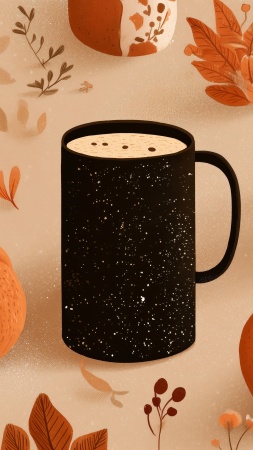 autumn drinks wallpaper, pumpkin spice drinks, warm drink recipes, background for mobile wallpaper (vertical)