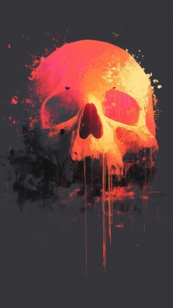skull images wallpaper, spooky decorations, gothic home decor, background for mobile wallpaper (vertical)