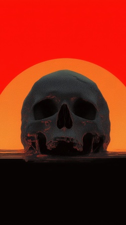 skulls wallpaper, gothic decor, spooky art, background for mobile wallpaper (vertical)