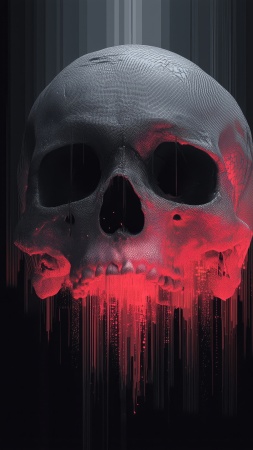 skulls wallpaper, spooky decor, creepy art, background for mobile wallpaper (vertical)