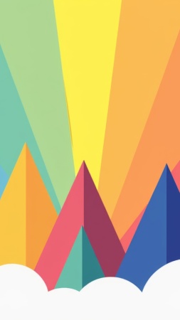colorful shapes wallpaper, rainbow hues, modern graphics, background for mobile wallpaper (vertical)