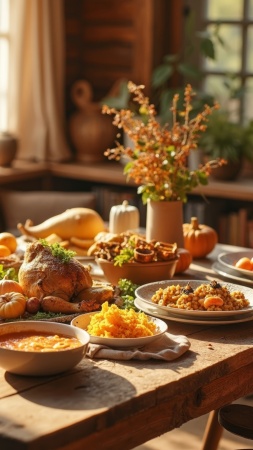 happy thanksgiving wallpaper, thanksgiving decor, grateful hearts, background for mobile wallpaper (vertical)