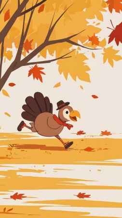 turkey trot wallpaper, turkey race, fun run, background for mobile wallpaper (vertical)