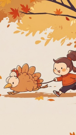 turkey trot wallpaper, turkey race, family fitness, background for mobile wallpaper (vertical)