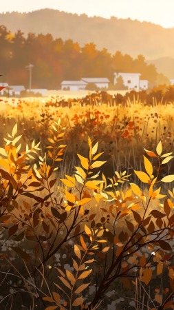 colorful foliage wallpaper, crisp air, autumn scenery, background for mobile wallpaper (vertical)