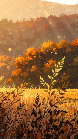 harvest fields wallpaper, colorful foliage, outdoor photography, background for mobile wallpaper (vertical)