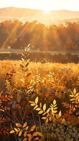 cozy fall wallpaper wallpaper, autumn landscape, seasonal wallpaper, background for mobile wallpaper (vertical)