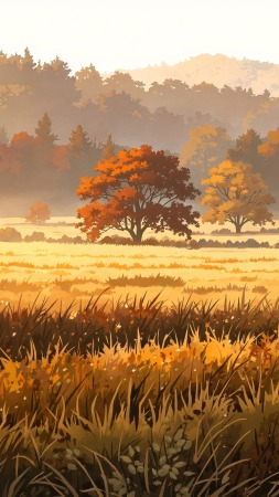 autumn landscapes wallpaper, scenic vistas, colorful trees, background for mobile wallpaper (vertical)
