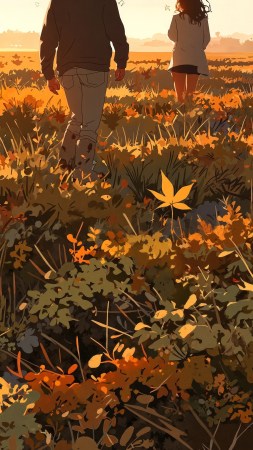 golden field wallpaper, picturesque views, picturesque landscape, background for mobile wallpaper (vertical)