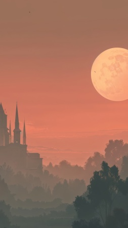 halloween night wallpaper, night colors, spooky vibes, background for mobile wallpaper (vertical)