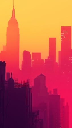 skyscraper wallpaper, nyc, high-rise buildings, background for mobile wallpaper (vertical)