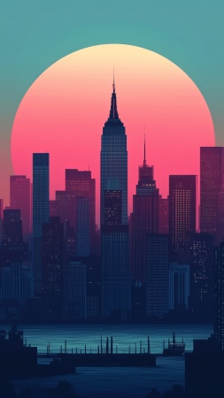 skyscraper wallpaper, nyc, modern buildings, background for mobile wallpaper (vertical)