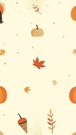 autumn illustrations wallpaper, 4k nature wallpaper, harvest clipart, background for mobile wallpaper (vertical)