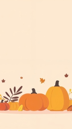 pumpkin illustrations wallpaper, cozy home decor, fall crafts, background for mobile wallpaper (vertical)