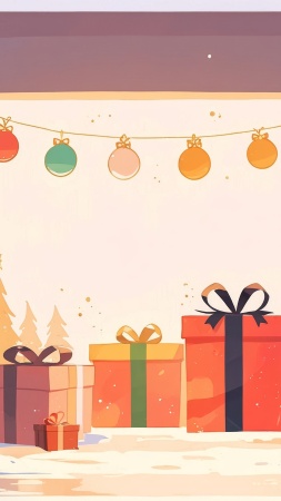 holiday gifts wallpaper, yuletide celebrations, christmas decorations, background for mobile wallpaper (vertical)