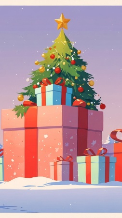 christmas gift wallpaper, gift ideas, personalized gifts, background for mobile wallpaper (vertical)