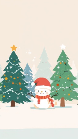 december festivities wallpaper, pine tree forest, festive lights, background for mobile wallpaper (vertical)