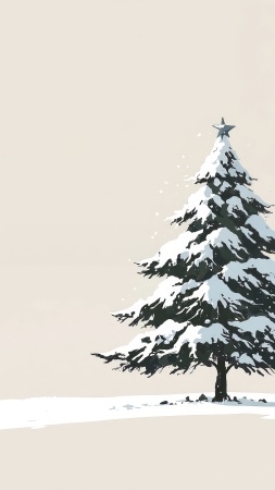 snow-covered trees wallpaper, winter scenery, evergreen trees, background for mobile wallpaper (vertical)