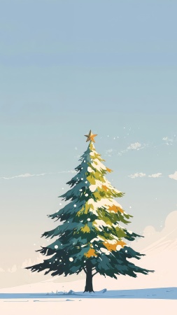 pine forest wallpaper, snowfall, snowy scenery, background for mobile wallpaper (vertical)