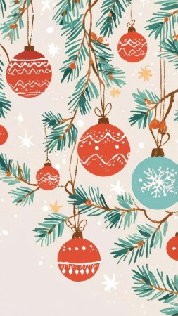 christmas ornaments wallpaper, winter scenes, christmas themes, background for mobile wallpaper (vertical)