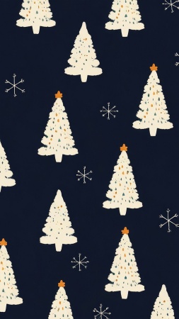 christmas spirit wallpaper, pine tree decor, decorative wreaths, background for mobile wallpaper (vertical)