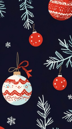 merry and bright wallpaper, festive wallpaper, joyful designs, background for mobile wallpaper (vertical)