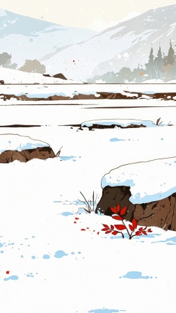 snowy mountains wallpaper, cozy fireside, hot cocoa, background for mobile wallpaper (vertical)