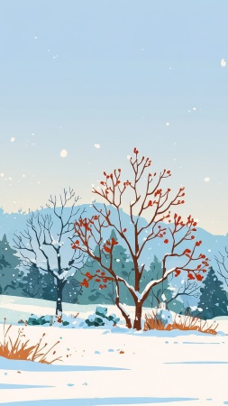 winter bliss wallpaper, winter aesthetic, tranquil landscapes, background for mobile wallpaper (vertical)