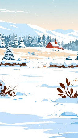 cozy blankets wallpaper, snowflakes falling, peaceful serenity, background for mobile wallpaper (vertical)