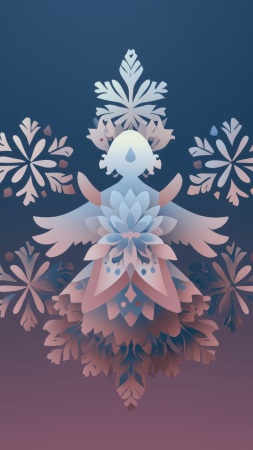 angel snow wallpaper, christmas angel, angelic decor, background for mobile wallpaper (vertical)