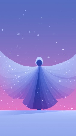 snow angel wallpaper, peaceful nature, winter wallpaper, background for mobile wallpaper (vertical)