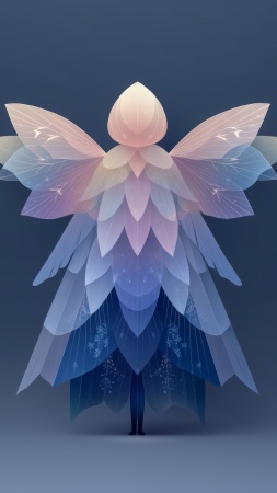 snow angel wallpaper, serene background, cold weather, background for mobile wallpaper (vertical)