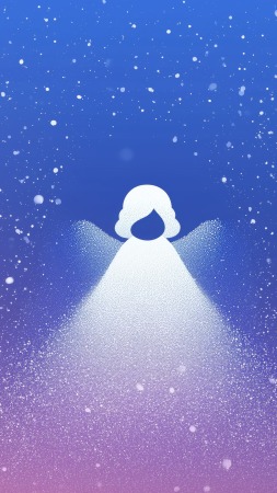 angel snow wallpaper, christmas angel, winter decorations, background for mobile wallpaper (vertical)