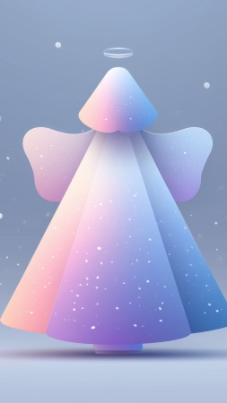 angel snow wallpaper, christmas angel, snow decor, background for mobile wallpaper (vertical)