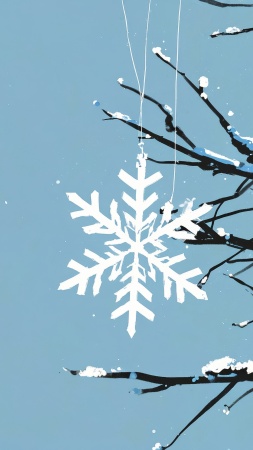 snowflake images wallpaper, winter decorations, christmas tree decor, background for mobile wallpaper (vertical)