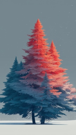 holiday tree wallpaper, christmas aesthetic, winter wonderland theme, background for mobile wallpaper (vertical)