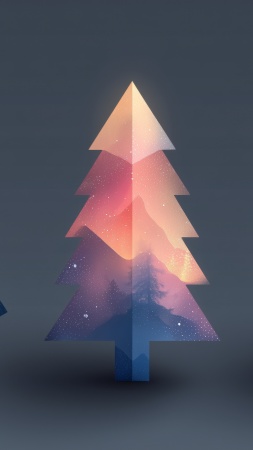 winter tree wallpaper, tranquil landscapes, 4k nature background, background for mobile wallpaper (vertical)