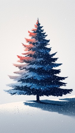 holiday tree wallpaper, simple christmas design, seasonal home decor, background for mobile wallpaper (vertical)