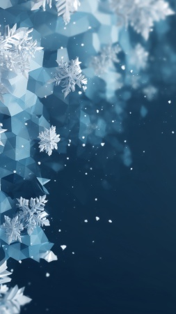 cool tones wallpaper, snow patterns, nature-inspired art, background for mobile wallpaper (vertical)