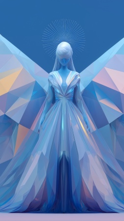 crystal art wallpaper, frozen art, winter fantasy, background for mobile wallpaper (vertical)