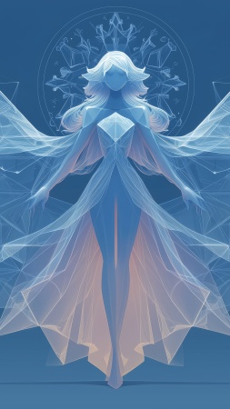ice queen wallpaper, magical winter, icy blue, background for mobile wallpaper (vertical)