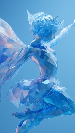 sculpture wallpaper, winter fantasy, magical realm, background for mobile wallpaper (vertical)