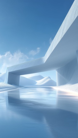 icy winter wallpaper, frosty landscape, tranquil atmosphere, background for mobile wallpaper (vertical)