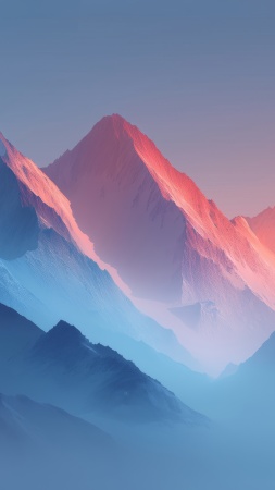 alpine abstract wallpaper, snow-covered mountains, tranquil design, background for mobile wallpaper (vertical)