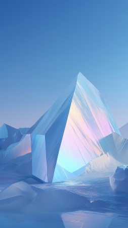 minimal abstract mountains wallpaper, snowy peaks, serene gradient, background for mobile wallpaper (vertical)