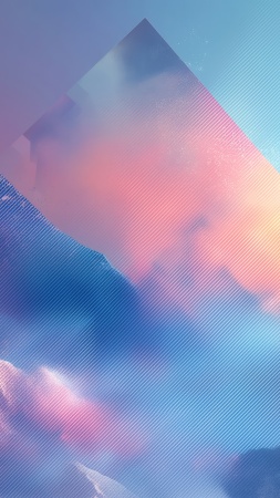 atmospheric light wallpaper, snow-capped peaks, soft color gradients, background for mobile wallpaper (vertical)