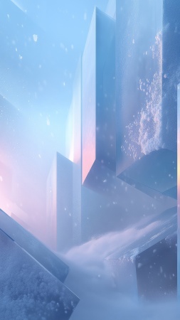 fractal wallpaper, icy shards, geometric designs, background for mobile wallpaper (vertical)