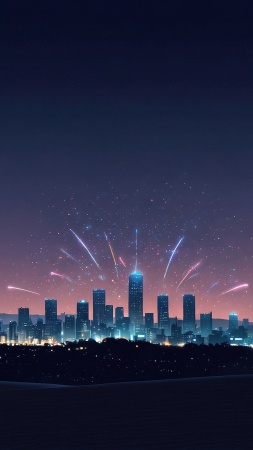 new years eve wallpaper, fireworks display, party vibes, background for mobile wallpaper (vertical)