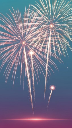 new year countdown wallpaper, colorful explosions, pyrotechnics show, background for mobile wallpaper (vertical)