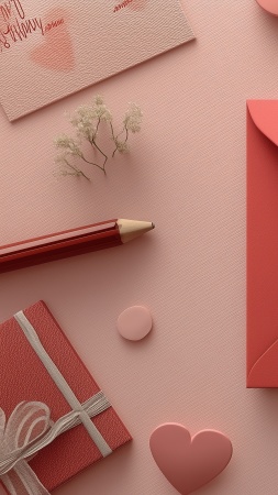 valentines craft wallpaper, festive art, heartfelt message, background for mobile wallpaper (vertical)